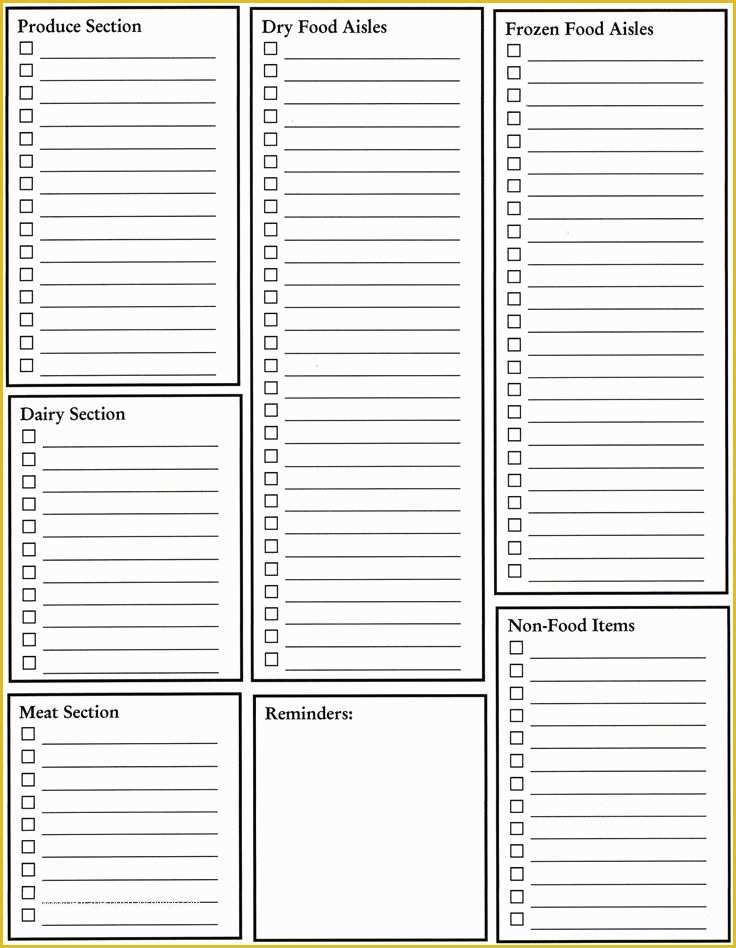 Free Online Shopping Templates Of Grocery List Template