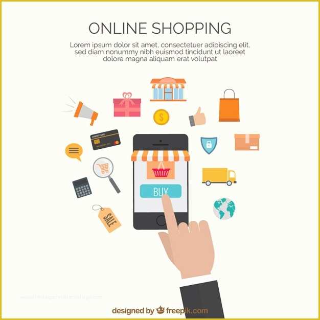 Free Online Shopping Templates Of Line Shopping Icons Template Vector
