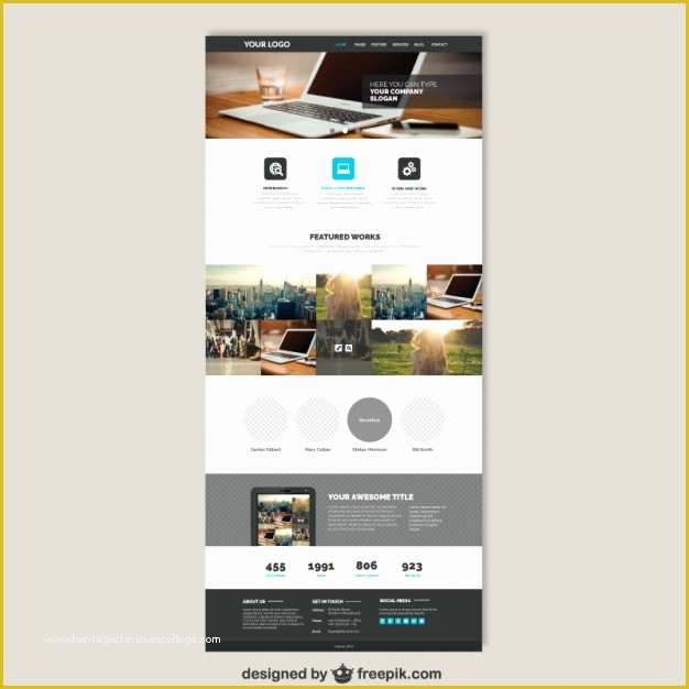 Free Online Website Templates Of Business Website Template Vector