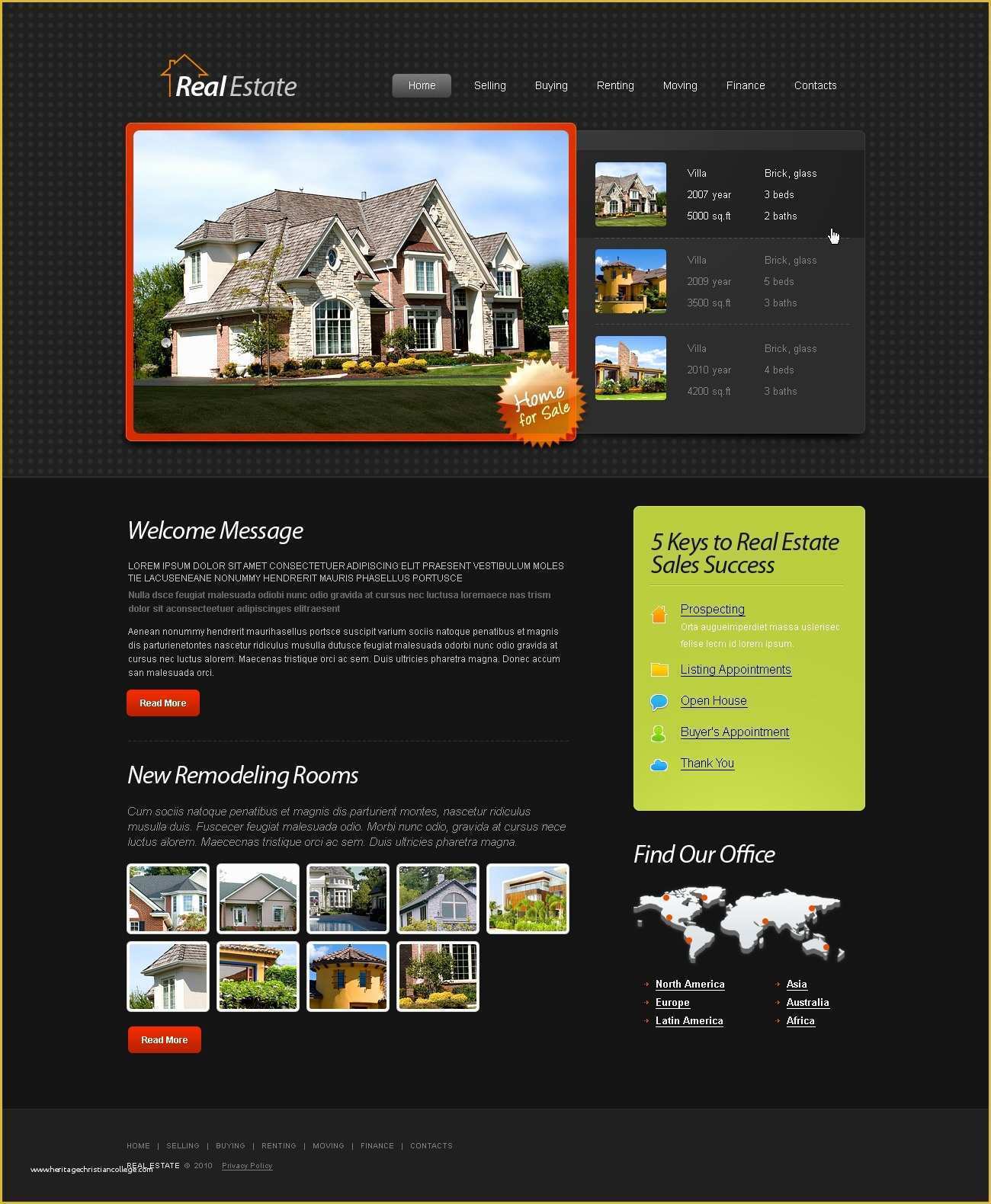 Free Online Website Templates Of Free HTML5 Template Real Estate Website