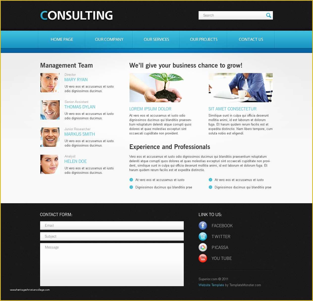 Free Online Website Templates Of Free Website Template for Consulting Business