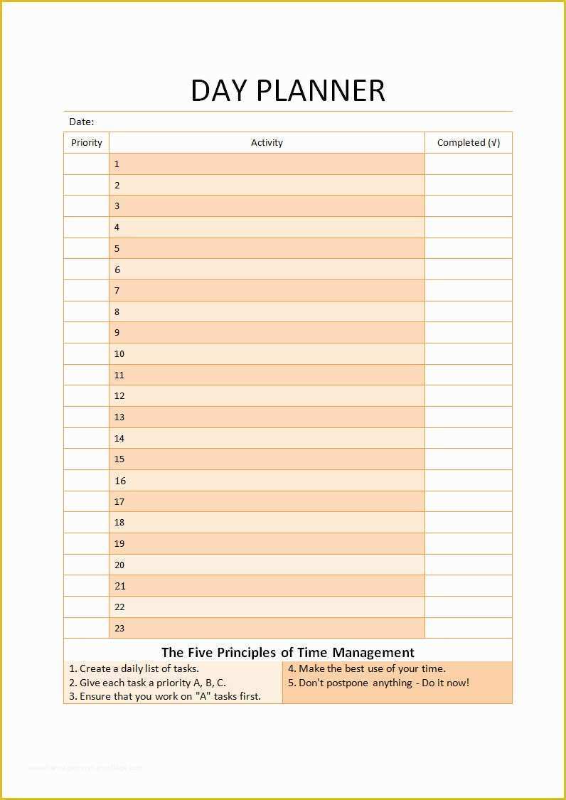 Free Online Weekly Planner Template Of 7 Best Of Free Printable Day Planner Templates