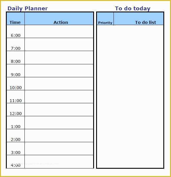 Free Online Weekly Planner Template Of Daily Planner Template 10 Free Samples Examples format