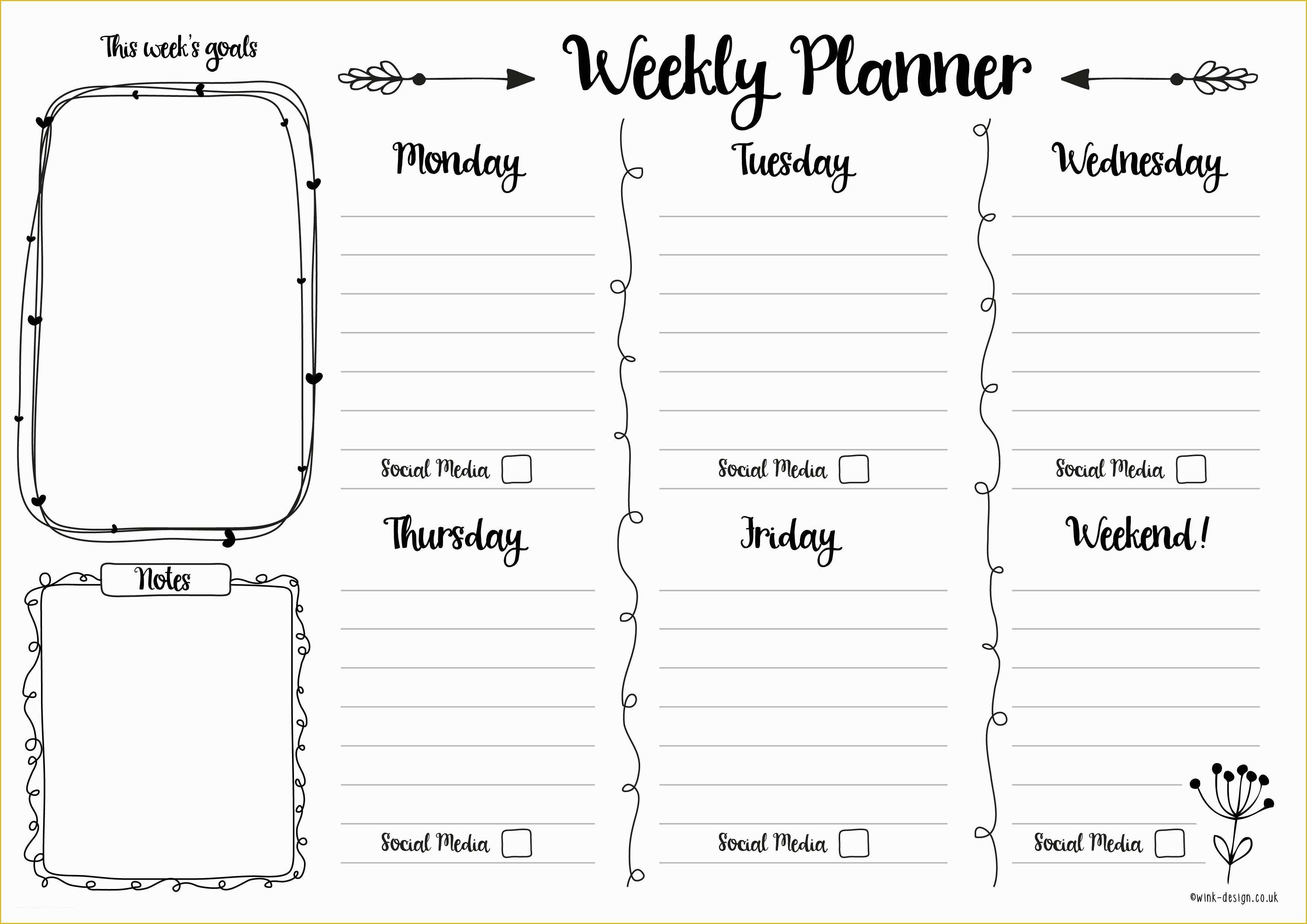 Free Online Weekly Planner Template Of Free Printable Weekly Planner Uma Printable