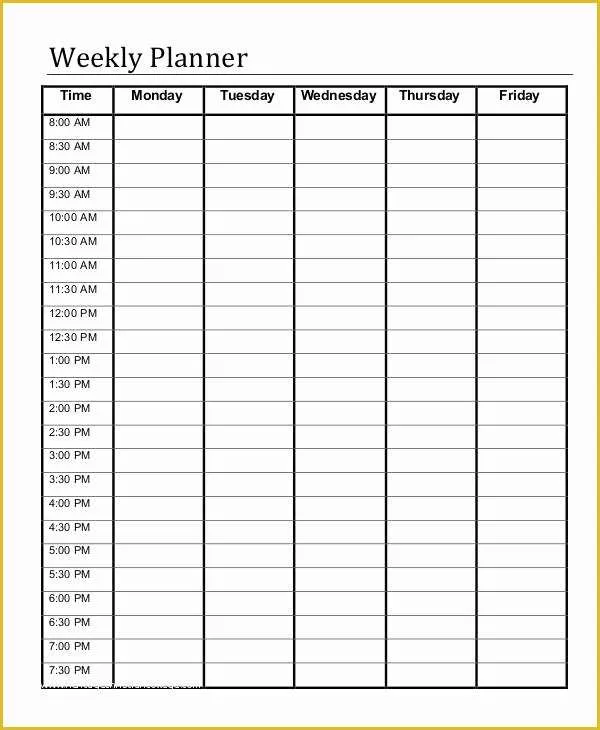 Free Online Weekly Planner Template Of Printable Weekly Planner 9 Free Pdf Documents Download