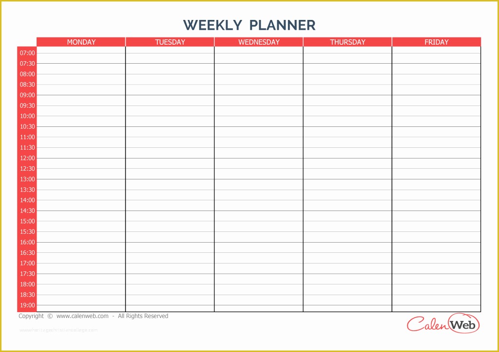 Free Online Weekly Planner Template Of top 5 Free Weekly Planner Templates Word Templates
