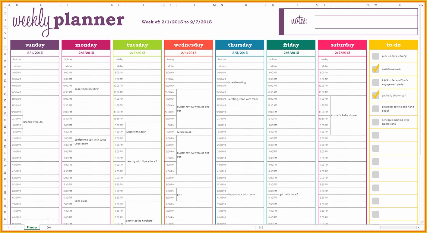 Free Online Weekly Planner Template Of Weekly Meal Planner Template Excel Templates Data