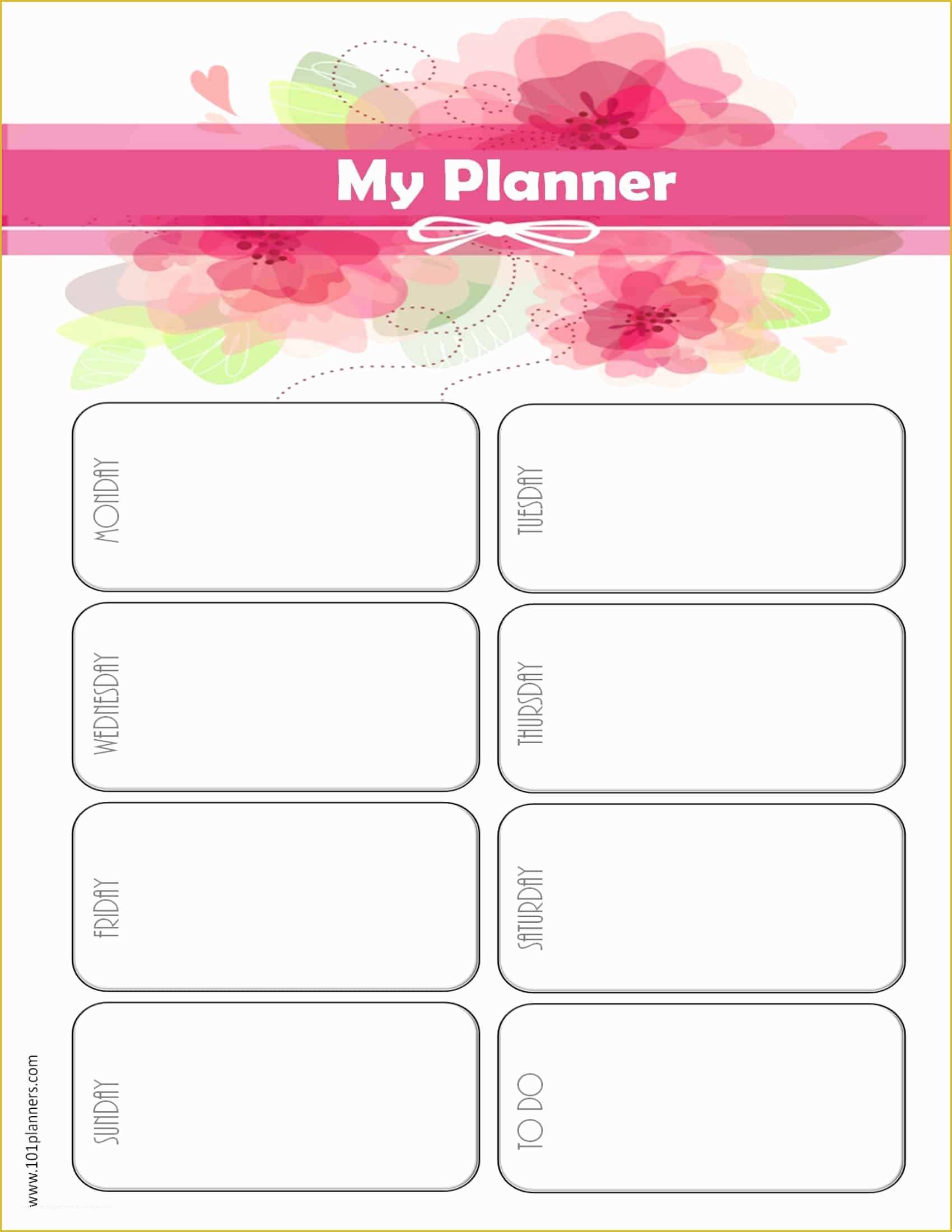 Free Online Weekly Planner Template Of Weekly Planner