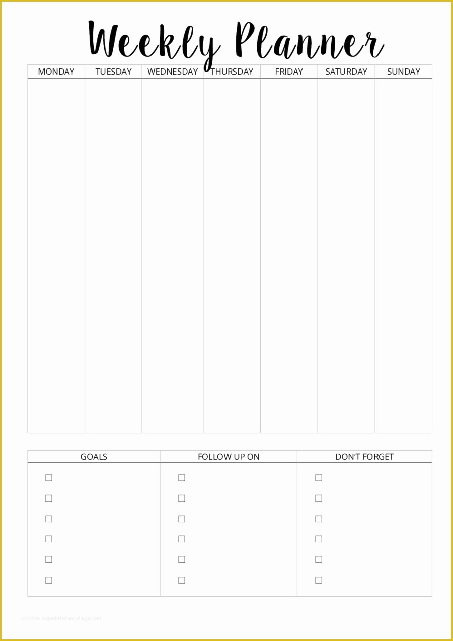 Free Online Weekly Planner Template Of Weekly Planner Template Free Printable Weekly Schedule