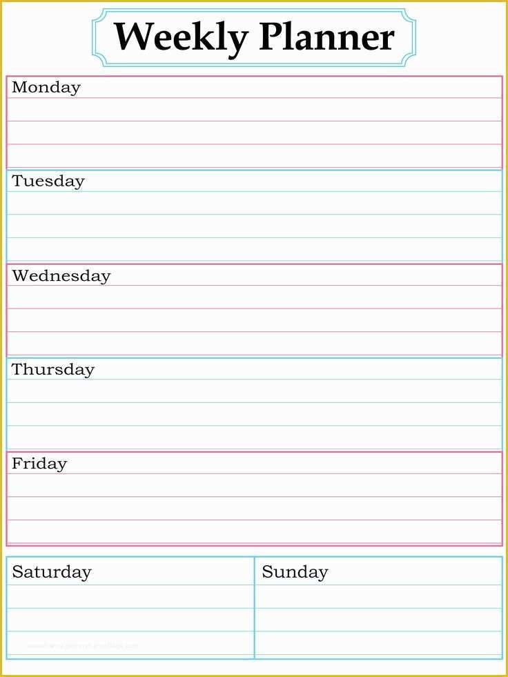 Free Online Weekly Planner Template Of Weekly Planner Template Printable Free Printable Pages
