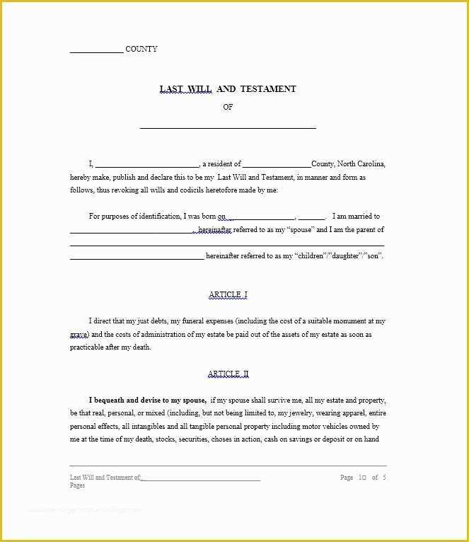 Free Online Will Template Of 39 Last Will and Testament forms & Templates Template Lab