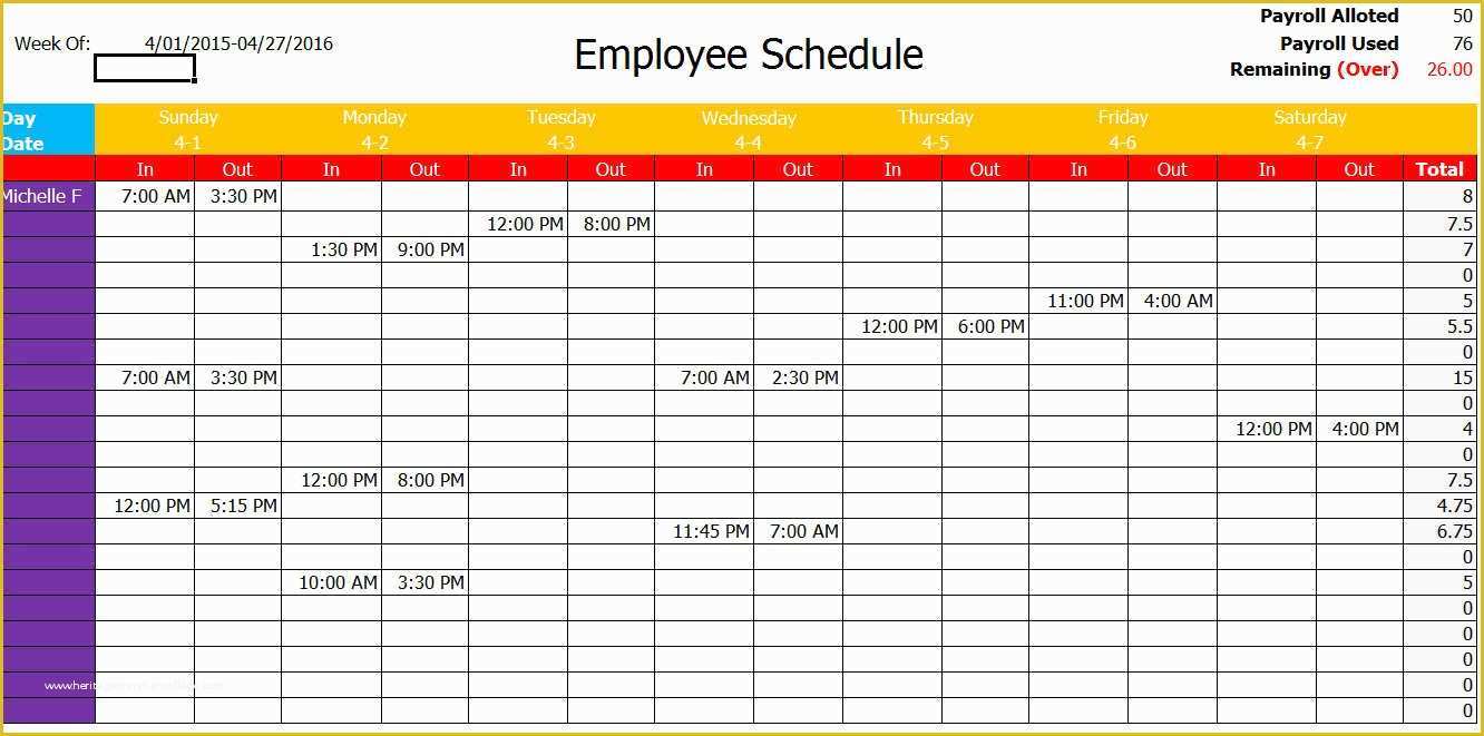 57 Free Online Work Schedule Template