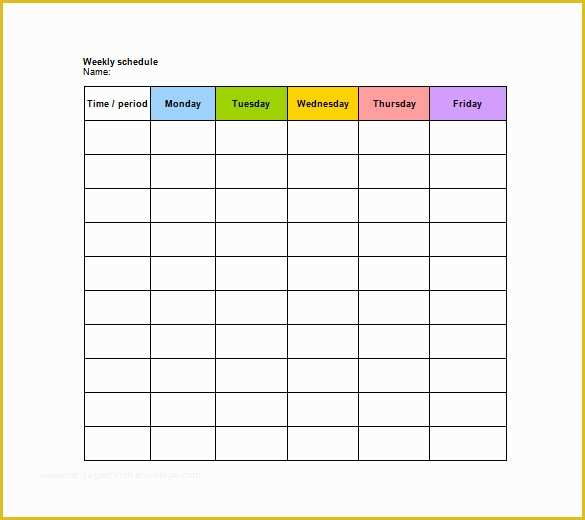 Free Online Work Schedule Template Of Blank Schedule Template – 21 Free Word Excel Pdf format