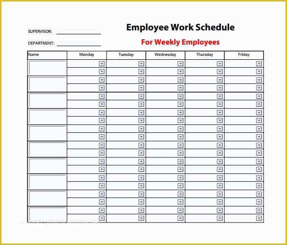 Free Online Work Schedule Template Of Employee Schedule Template