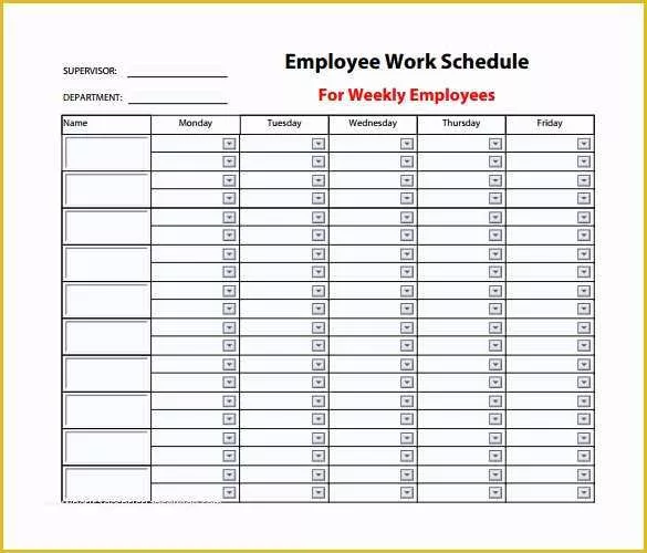 Free Online Work Schedule Template Of Employee Schedule Template