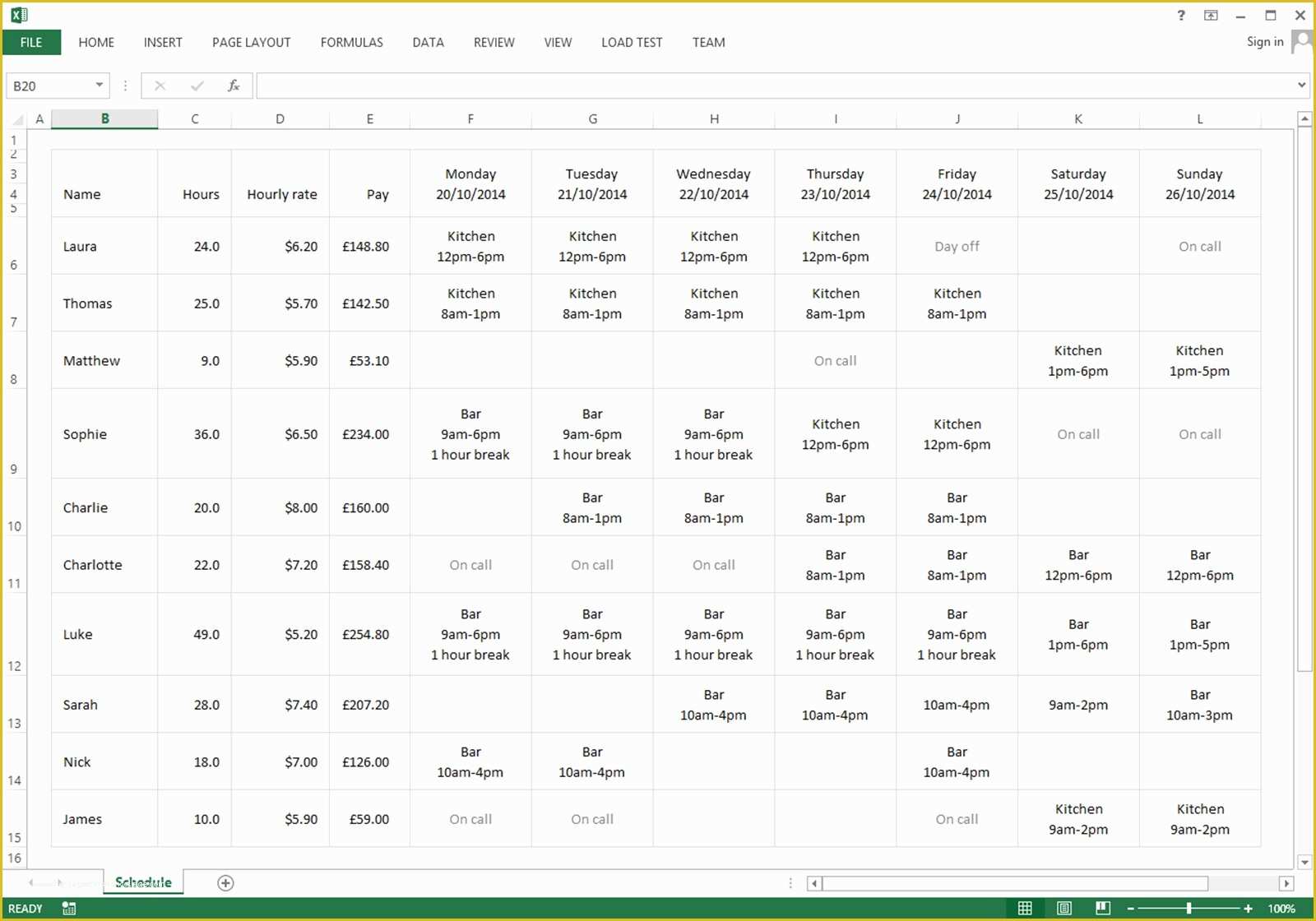 Free Online Work Schedule Template Of Free Excel Template for Your Employee Schedule · Findmyshift