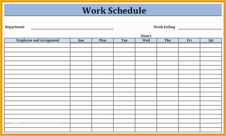 Free Online Work Schedule Template Of Monthly Schedule Template