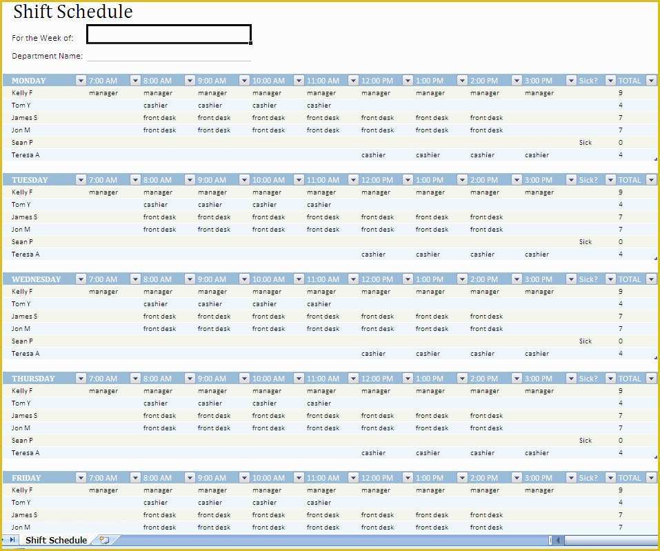 Free Online Work Schedule Template Of Shift Work Scheduling Work Scheduling