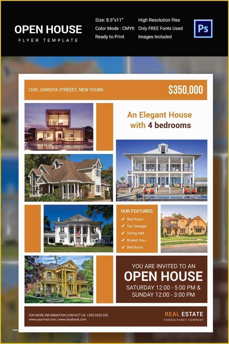 Free Open House Flyer Template Of 30 Open House Flyers Printable Psd Ai Word Eps