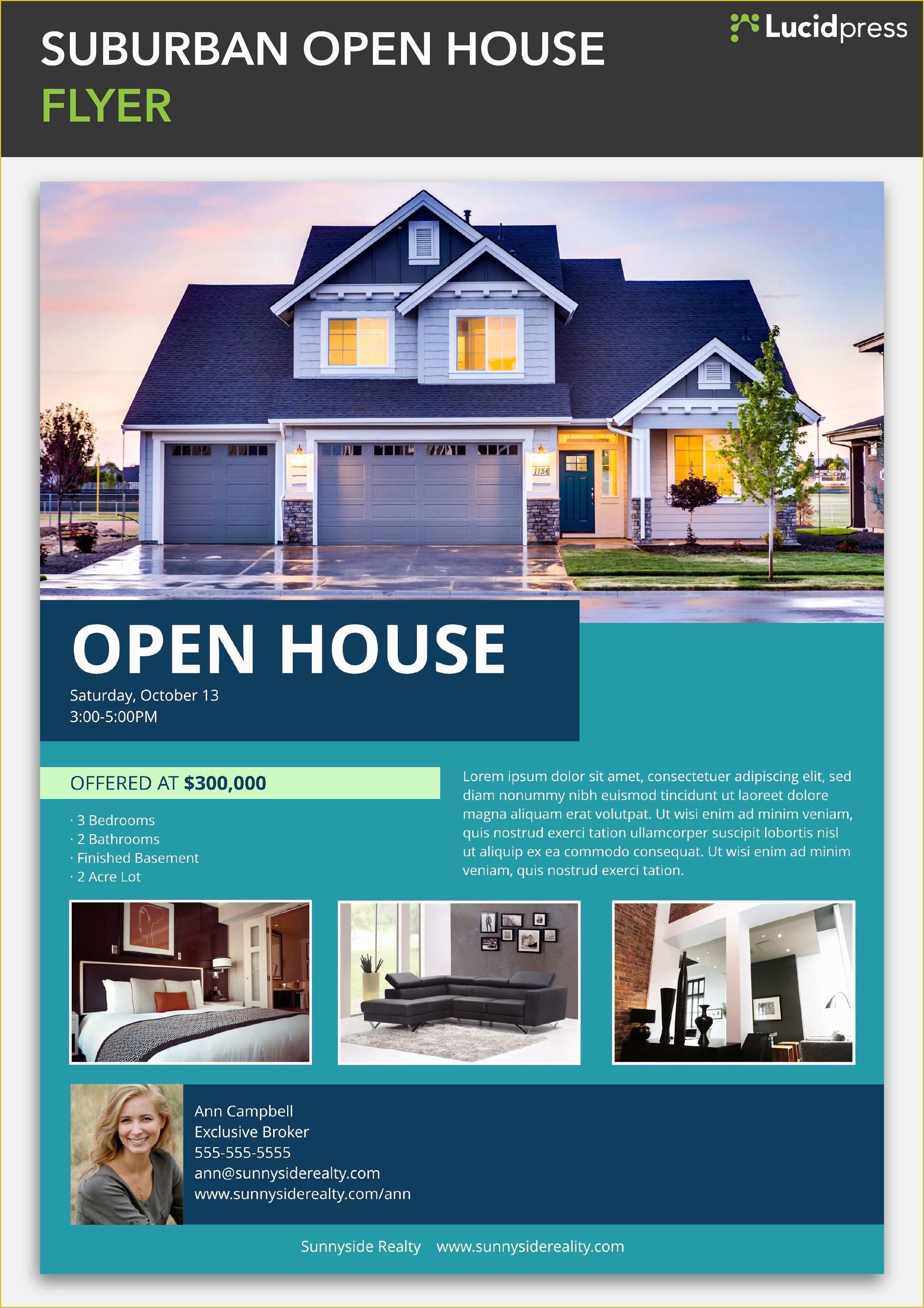 Free Open House Flyer Template Of Suburban Open House Flyer Template