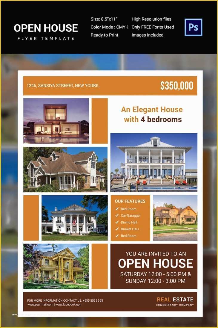 Free Open House Flyer Template Word Of 30 Open House Flyers Printable Psd Ai Word Eps