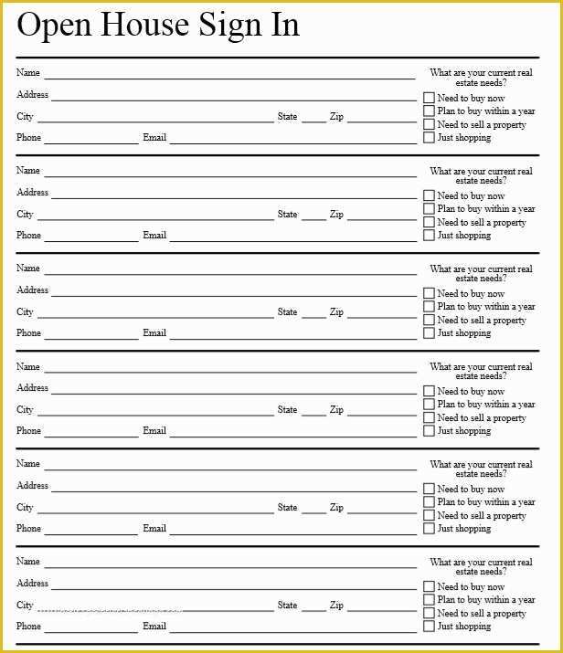 Free Open House Templates for Real Estate Of 10 Free Sample Open House Sign In Sheet Templates