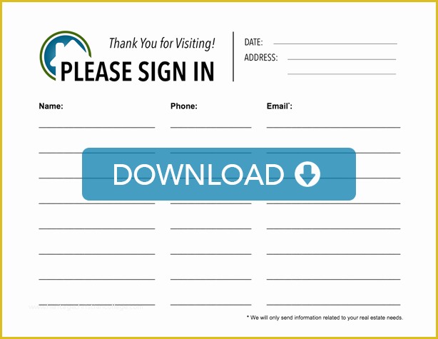 Free Open House Templates for Real Estate Of Real Estate Open House Sign In Sheet Free Template