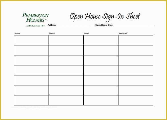 Free Open House Templates for Real Estate Of Sample Open House Sign In Sheet 14 Documents In Pdf