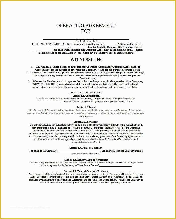 Free Operating Agreement Template Of 30 Free Professional Llc Operating Agreement Templates