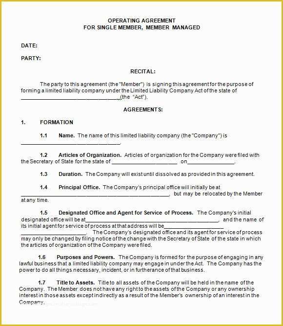 Free Operating Agreement Template Of 9 Sample Llc Operating Agreement Templates to Download