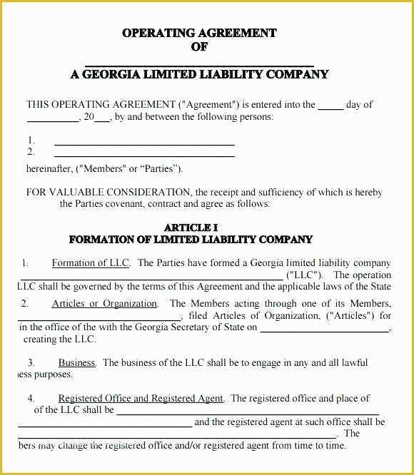 Free Operating Agreement Template Of Llc Operating Agreement