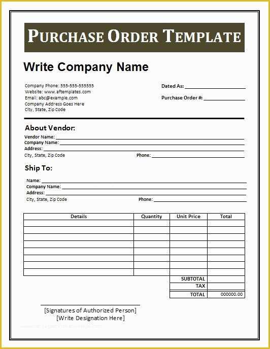 Free order form Template Word Of 37 Free Purchase order Templates In Word &amp; Excel