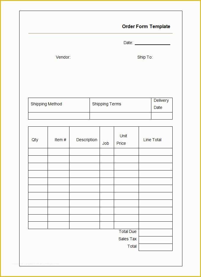 Free order form Template Word Of 41 Blank order form Templates Pdf Doc Excel