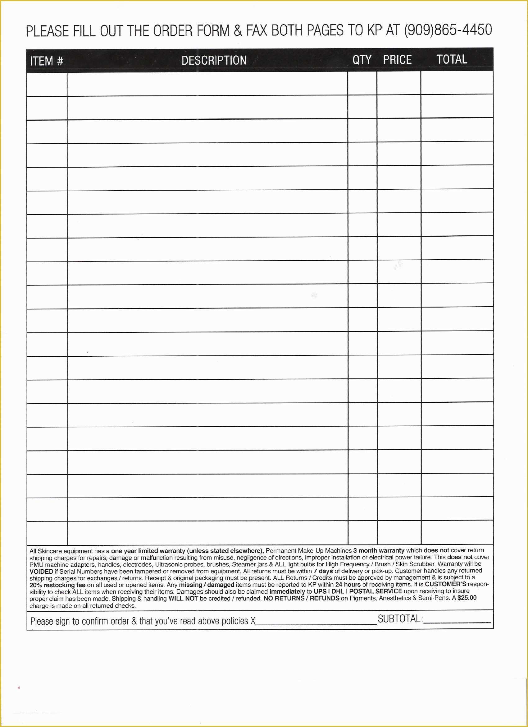 Free order form Template Word Of 5 Free order form Templates Word Excel Pdf formats