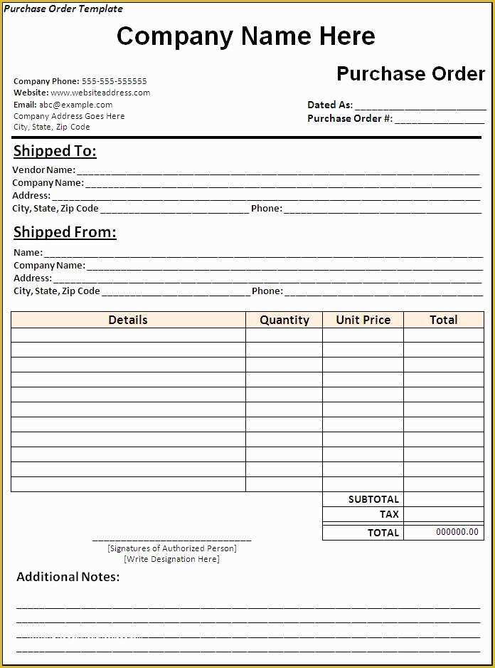 Free order form Template Word Of 5 Purchase order Templates Excel Pdf formats