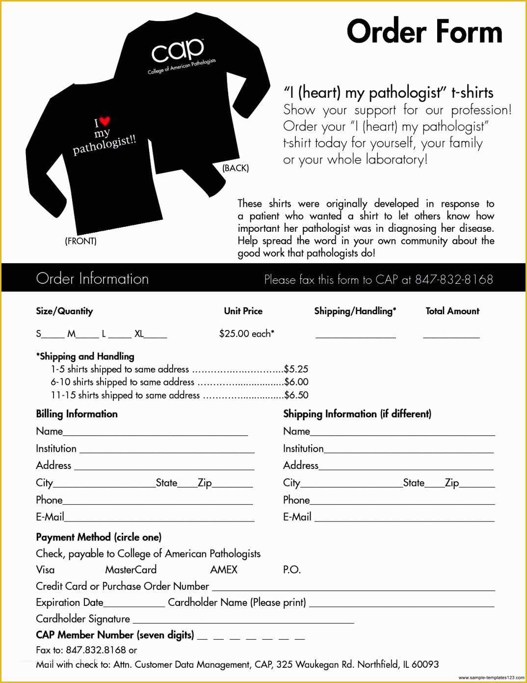 Free order form Template Word Of T Shirt order form Template