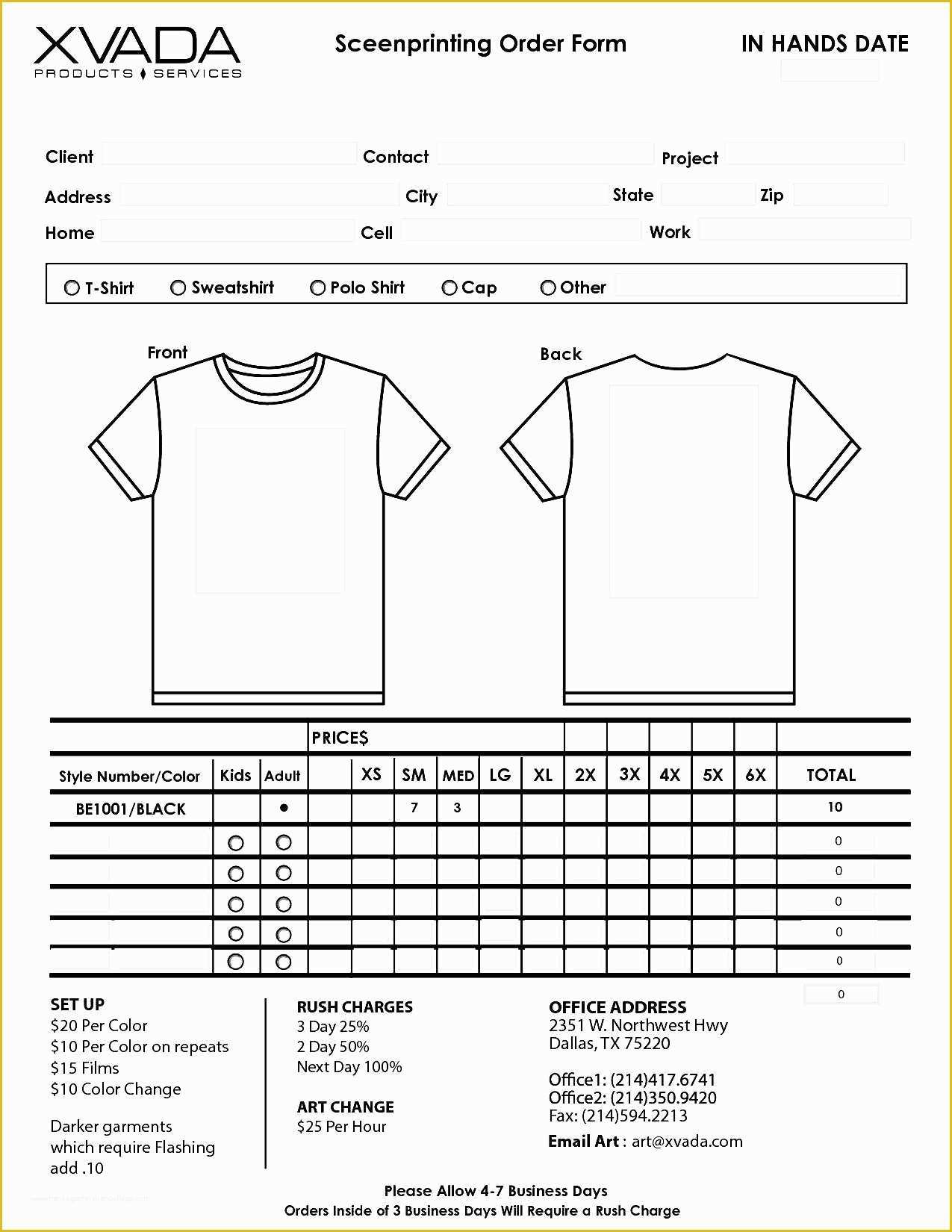 Free order form Template Word Of T Shirt order form Template