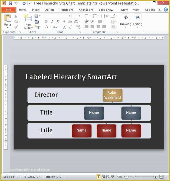 Free org Chart Template Powerpoint Of Free Hierarchy org Chart Template for Powerpoint Presentations