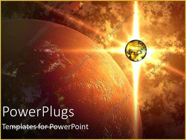 Free Outer Space Powerpoint Template Of Powerpoint Template Glowing Planet Beside Large Planet