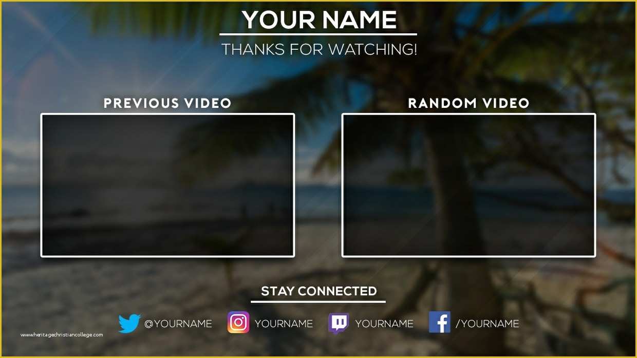 Free Outro Template Of Free 2016 Video Outro Template