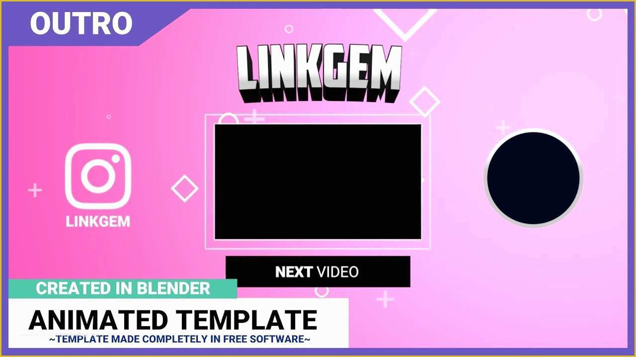 Free Outro Template Of Free Professional Blender 2d Outro Template Tutorial