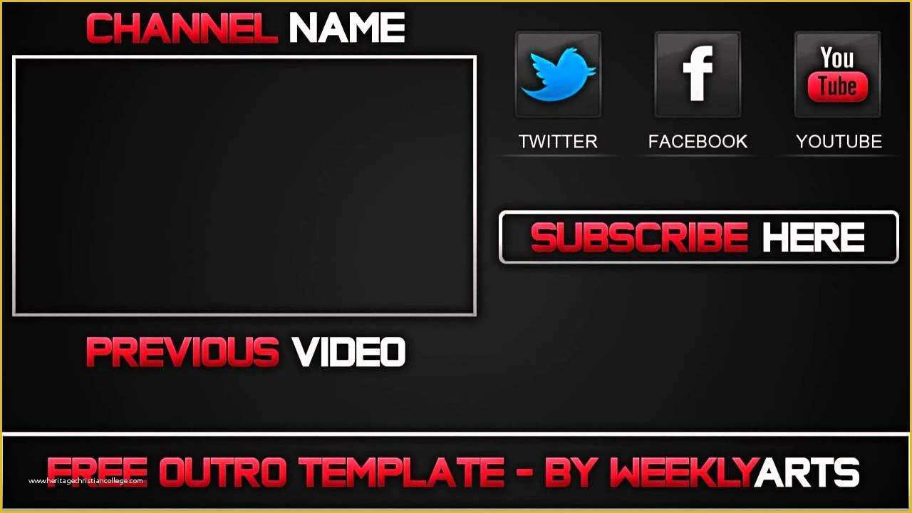 Free Outro Template Of Template 1 Outro Template by Weeklyarts