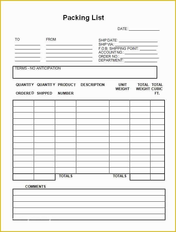 Free Packing Slip Template Pdf Of 14 Packing List Templates Word Excel Pdf formats