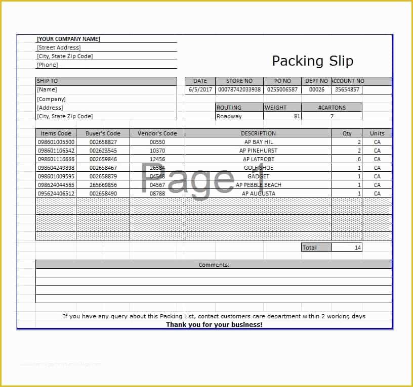 Free Packing Slip Template Pdf Of 30 Free Packing Slip Templates Word Excel Template