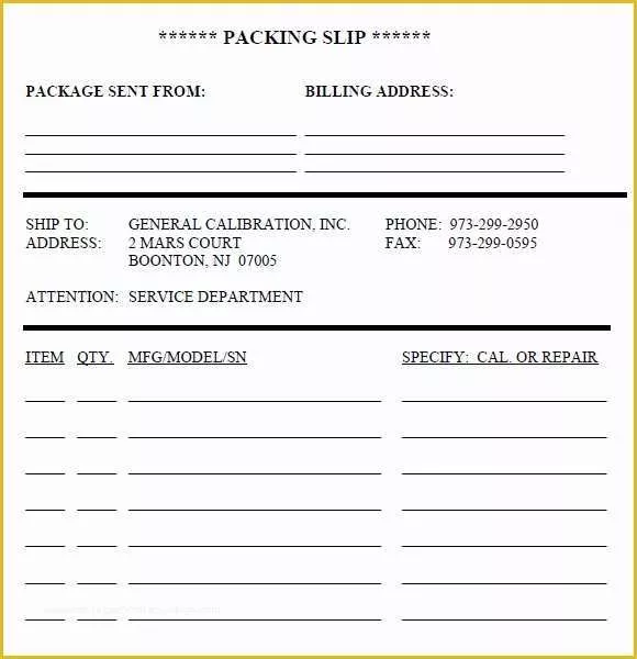 Free Packing Slip Template Pdf Of 9 Packing List Templates – Free Samples Examples