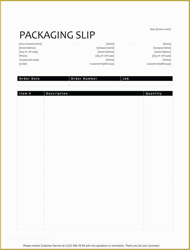 Free Packing Slip Template Pdf Of Export Packing List Template