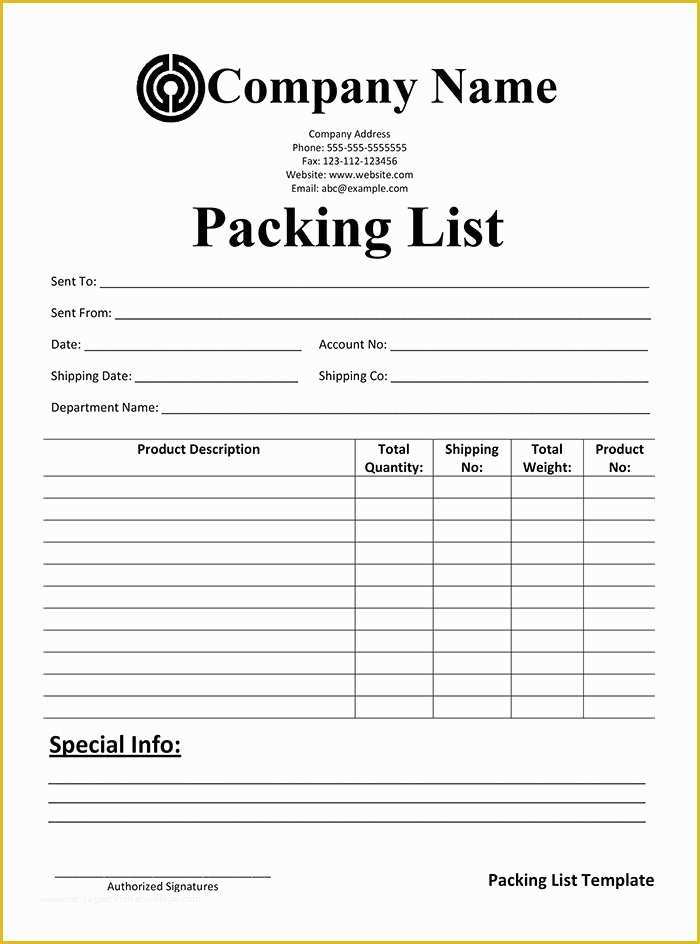 Free Packing Slip Template Pdf Of Packing List Template