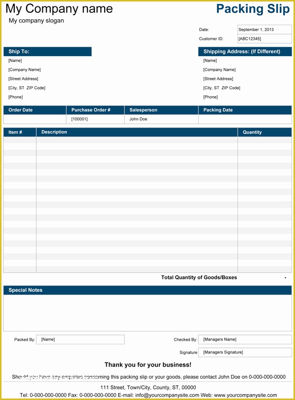 Free Packing Slip Template Pdf Of Packing Slip