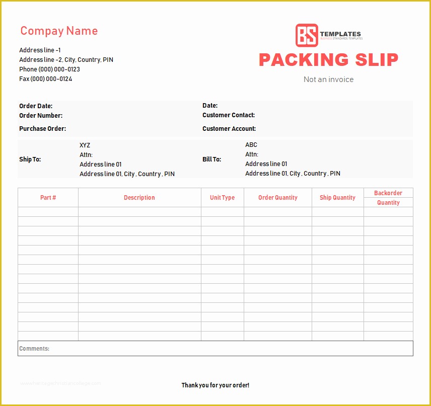 Free Packing Slip Template Pdf Of Packing Slip Template Free In Excel Sheet & Word format