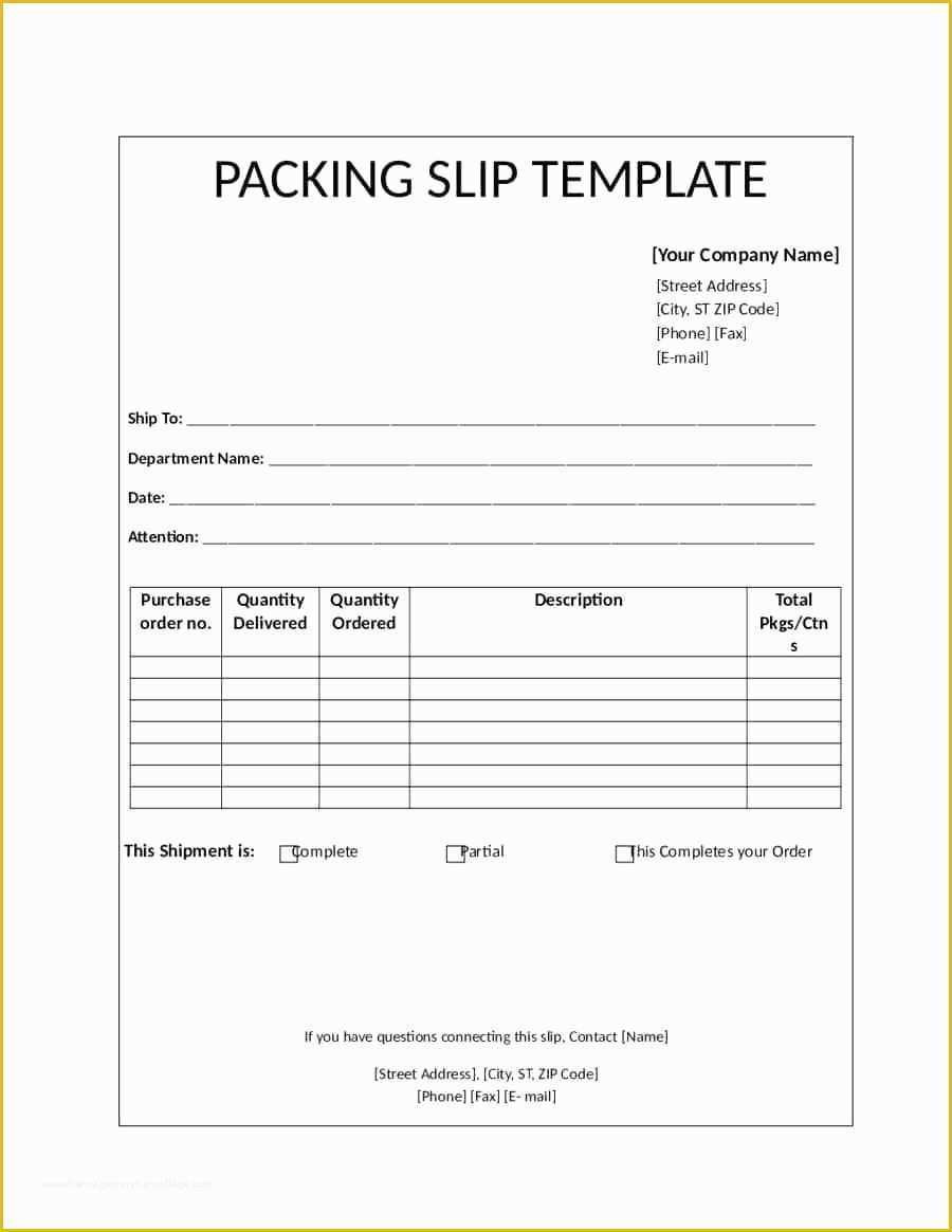 Free Packing Slip Template Pdf Of Packing Slip Template Free Packing Slip Template Amazing